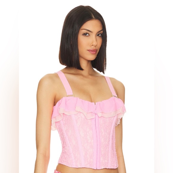 We are HAH x Revolve NWT Seams Like A Princess Corset in Rose Quartz - Picture 6 of 14